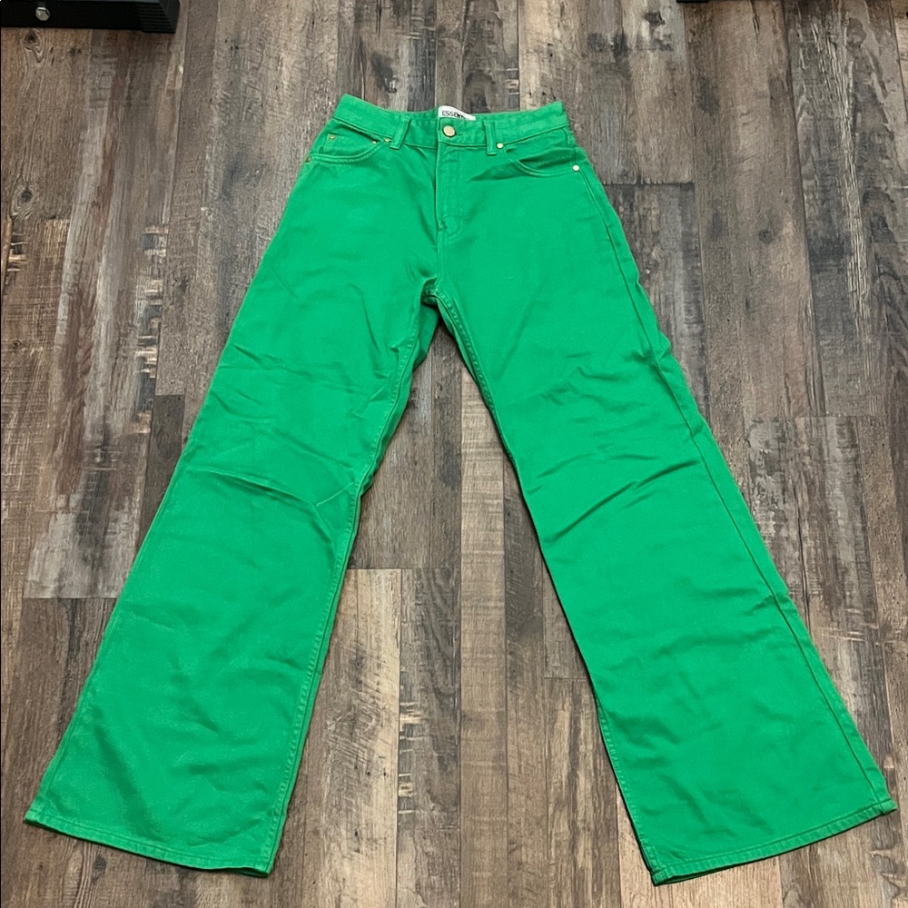 Anthropologie Vibrant Green Flare Jeans